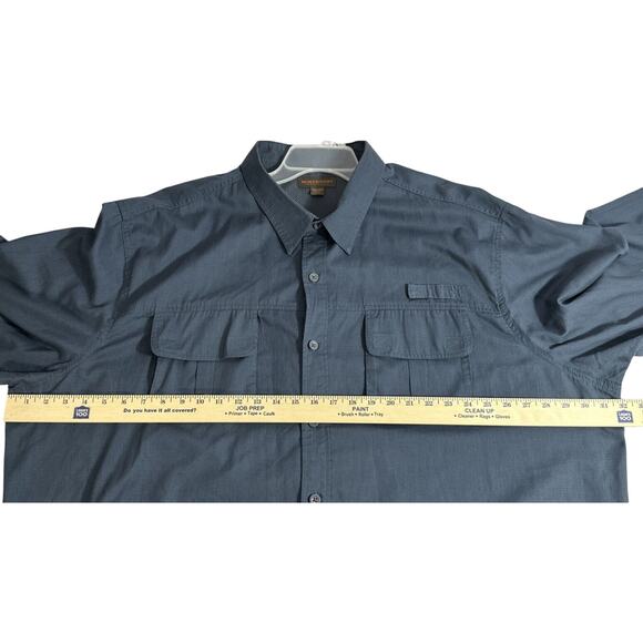 Northwest Territory Mens Long Sleeve Button Up Shirt Size 4XL Navy Pockets - Picture 5 of 9